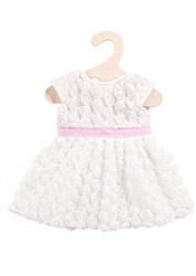 Heless Kleid mit Rosen (weiß/rosa) Größe 28-35cm