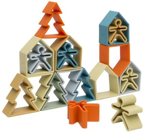 Dena Spielset Silikon Natur Kind Haus Baum - kreatives Spielen-2