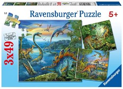 Ravensburger Dinosaurier Puzzle - 3x49 Teile - Kinderpuzzle
