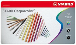 STABILO aquacolor - Premium Aquarell-Buntstifte Metall-Etui 36 Farben