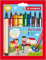 Stabilo Filzstift ergonomisch - Trio Scribbi Set 8 Farben unverwüstlich