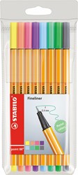 Stabilo Fineliner Pastell Etui 8 Farben point 88 0,4 mm
