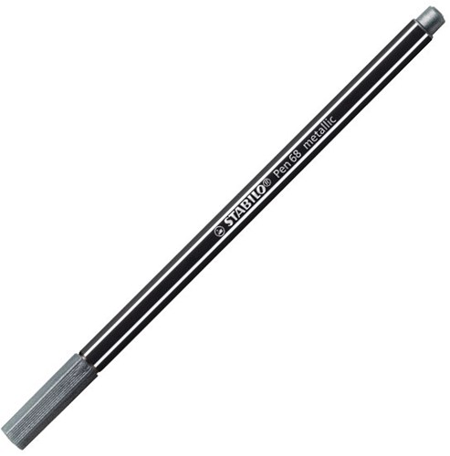 Stabilo Premium Filzstift Metallic Silber - Pen 68 metallic Stift