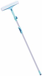 Leifheit Fensterwischer Teleskopstiel - 4-in-1 Fensterreiniger mit Drehknopf