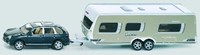 Siku Auto Spielzeug mit Wohnwagen - Porsche 1:55 - Campingabenteuer