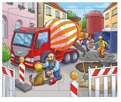 Haba Puzzle Baustellenfahrzeuge - Karton Puzzleset für Kinder - 3-teilig