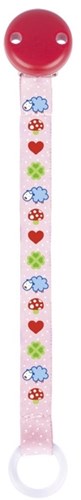 Heimess Schnullerkette Schaf rosa Textil Baby Zubehör