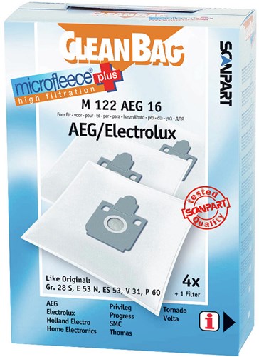CleanBag Staubsaugerbeutel Micro+ 4 Stück - passend für AEG und Filter