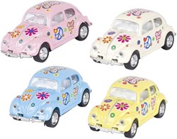 Goki Volkswagen Bus Spielzeugauto Die-Cast 1:64 rosa Blumen