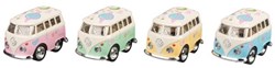 Goki Volkswagen Bus Spielzeugauto mit Rückziehmotor, Metall, 5 cm