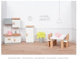 Goki Puppenhausmöbel Küche Holz Zubehör 20-teilig