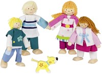 Goki Puppenhaus Familie Holz Biegepuppen Set mehrfarbig