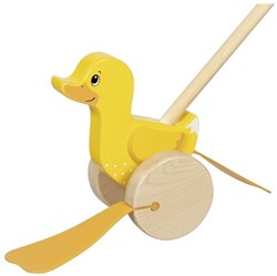 Goki Stockroller Ente Holzspielzeug für Kleinkinder und Kinder
