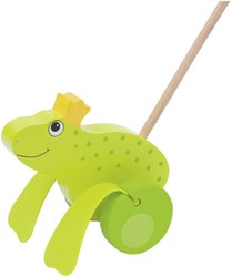 Goki Holz Schiebefigur Froschkönig - Schiebespielzeug für Kinder