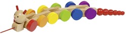 Goki Holz Ziehtier - Raupe Nila buntes Spielzeug
