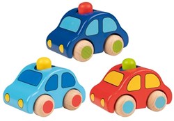 Goki Holzfahrzeug Auto mit Hupe FSC Spielzeug bunte Farben