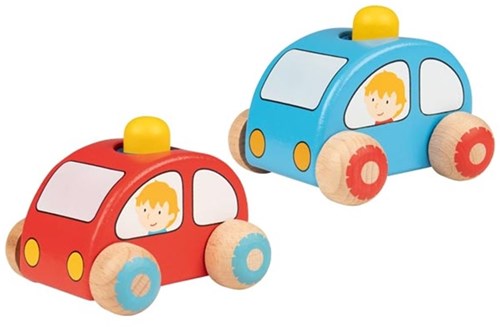 Goki Holzfahrzeuge - Auto mit Hupe Spielzeug