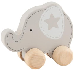 Goki Holz Schiebefigur Elefant - Schiebetier Spielzeug für Kleinkinder