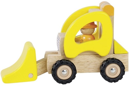 Goki Holz-Bulldozer - Spielzeugfahrzeug für Kinder - Baufahrzeug