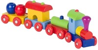 Goki Holzspielzeug Zug - Magnetische Waggons - Buntes Design