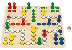 Goki Brettspiel - Ludo klassisches Familienspiel 45x45cm Karton