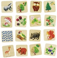 Goki Memory Spiel Waldtiere - Memo Spiel 32 Karten Karton