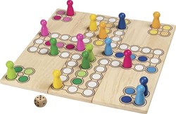Goki Holz Ludo Spiel - variables Brettspiel für Kinder