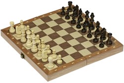 Goki Holz Schachset - Schachbrett Reisespiel FSC Holz