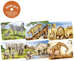 Goki Holzpuzzle - Afrikanische Tiere Kinderpuzzle, FSC-zertifiziert