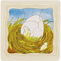 Goki Holz Schichtenpuzzle Huhn - Lernspielzeug 44 Teile