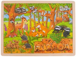 Goki Holzpuzzle - Waldtiere 48 Teile Lernspielzeug
