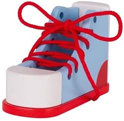 Goki Schnürsenkel lernen Holzschuh pädagogisches Spielzeug