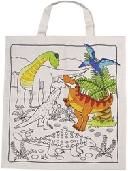 Goki Baumwolltasche Dinosaurier - Kindertasche XL zum Dekorieren