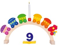 Goki Geburtstagszug Holz Deko mit 5 Waggons und Zahlen für Kindergeburtstag-3