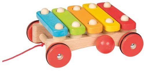 Goki Xylophon Holzspielzeug mit Rädern für Kinder Musikspaß-2
