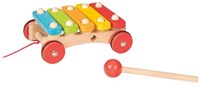 Goki Xylophon Holzspielzeug mit Rädern für Kinder Musikspaß