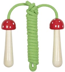 Goki Springseil Holzgriffe Pilz buntes Spielzeug für Kinder