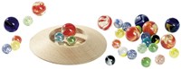 Goki Holz Murmelspiel Murmelteller mit 31 Murmeln klassisches Spielzeug