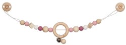 Goki Holz Kinderwagenkette Herz rosa mit Clips - Kinderwagen Spielzeug