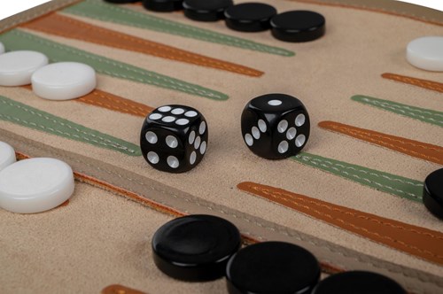 Philos Backgammon Reisekoffer Rollbares Spielbrett Kunstleder Spiel-2