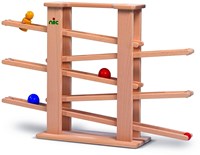 nic Holz-Kugelbahn Multibahn mit 3 Zubehörteilen - buntes Spielzeug
