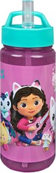 van der Meulen Gabby's Dollhouse Trinkflasche 500ml mit Strohhalm - Kinder