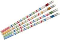 12 Bleistifte mit Tabellen und Radiergummi 6489