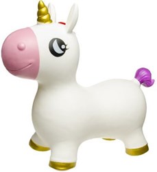 Duckiez Hüpfball Einhorn Springtier weiß mit Regenbogenmähne