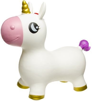 Duckiez Hüpfball Einhorn Springtier weiß mit Regenbogenmähne