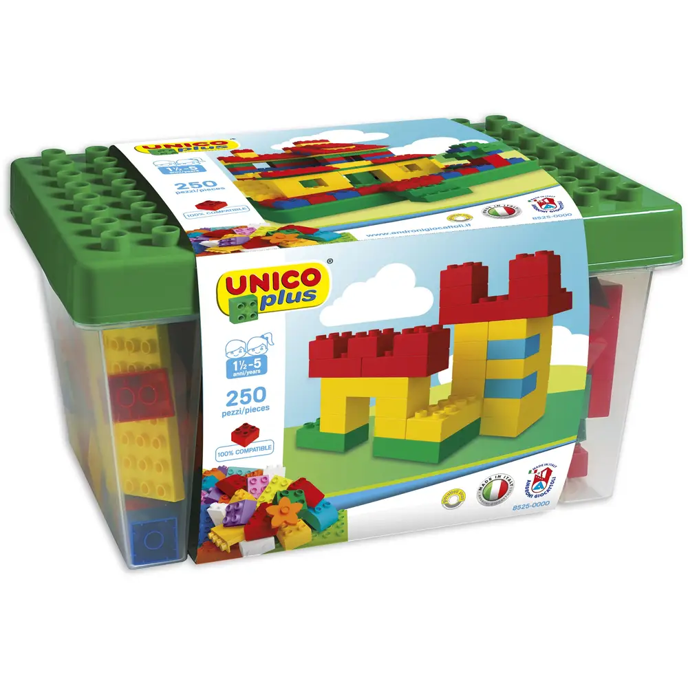 Androni Giocattoli Bausteine Box 250-teilig - bunte Bauklötze Set