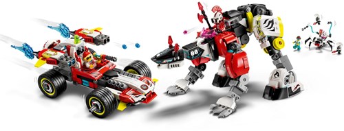 LEGO DREAMZzz 71497 Coopers Tijgermecha en Zero's Hot Rod Auto-3