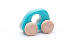 Bajo Holz Mini Auto blau - nachhaltiges Spielzeugauto für Kinder