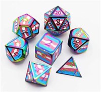 Foam Brain Games Metall-Würfelset Transgender Pride Flagge - RPG Würfel