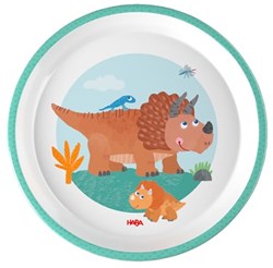 Haba Kindergeschirr Teller Dino - Melamin - Dinosaurier Motiv - Spülmaschinengeeignet